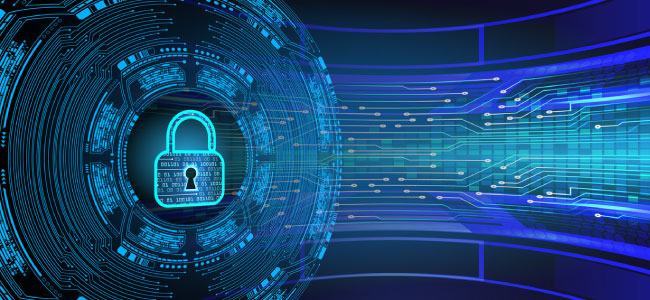 Cybersecurity and data protection shield illustration for secure document management